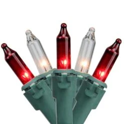 Northlight 50ct. Mini Christmas String Lights With Green Wire Red/Clear -Christmas Designers Store D254036S 1 1