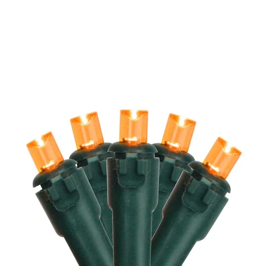 Northlight 50ct. LED Wide Angle Christmas String Lights With Green Wire Orange 3 Northlight 50ct. LED Wide Angle Christmas String Lights With Green Wire Orange