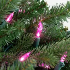 Northlight 100ct. LED Mini Christmas Lights With Green Wire Pink 24 Northlight 100ct. LED Mini Christmas Lights With Green Wire Pink -Christmas Designers Store D254044S 14