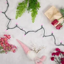 Northlight 100ct. LED Mini Christmas Lights With Green Wire Pink 18 Northlight 100ct. LED Mini Christmas Lights With Green Wire Pink -Christmas Designers Store D254044S 3