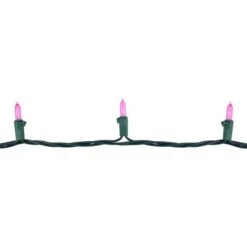 Northlight 100ct. LED Mini Christmas Lights With Green Wire Pink 20 Northlight 100ct. LED Mini Christmas Lights With Green Wire Pink -Christmas Designers Store D254044S 5