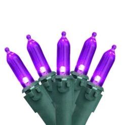 Northlight 50ct. LED Mini Christmas String Lights With Green Wire Purple -Christmas Designers Store D254052S 1 1