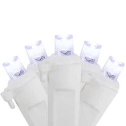 Northlight 100ct. LED Wide Angle Icicle Christmas Lights With White Wire Pure White -Christmas Designers Store D254054S 11