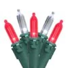 Northlight 100ct. LED Mini Christmas Lights With Green Wire Red/White 1 Northlight 100ct. LED Mini Christmas Lights With Green Wire Red/White -Christmas Designers Store D254057S 1