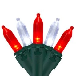 Northlight 100ct. LED Mini Christmas Lights With Green Wire Red/White -Christmas Designers Store D254057S 11