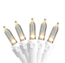 Northlight 100ct. LED Mini Christmas Lights With White Wire Warm White -Christmas Designers Store D254062S 1 1