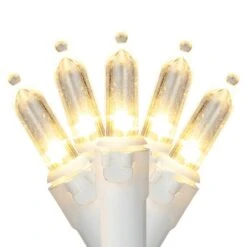 Northlight 100ct. LED Mini Christmas Lights With White Wire Warm White -Christmas Designers Store D254062S 11