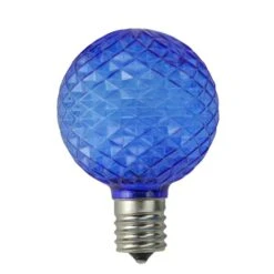 Northlight Blue Faceted LED G50 Christmas Replacement Bulbs, 25ct.