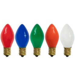 Northlight Multicolor Opaque C7 Incandescent Replacement Bulbs, 25ct. 10 Northlight Multicolor Opaque C7 Incandescent Replacement Bulbs, 25ct. -Christmas Designers Store D254072S 11