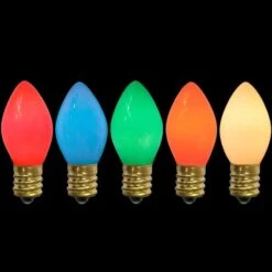 Northlight Multicolor Opaque C7 Incandescent Replacement Bulbs, 25ct. 11 Northlight Multicolor Opaque C7 Incandescent Replacement Bulbs, 25ct. -Christmas Designers Store D254072S 12