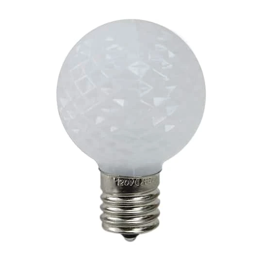 Northlight Pure White Faceted G40 LED Replacement Bulbs, 25ct. 3 Northlight Pure White Faceted G40 LED Replacement Bulbs, 25ct.