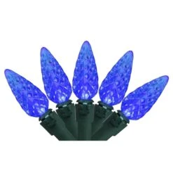 Northlight 70ct. LED Faceted C6 Christmas String Lights Blue 13 Northlight 70ct. LED Faceted C6 Christmas String Lights Blue -Christmas Designers Store D254077S 1 1