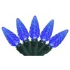 Northlight 70ct. LED Faceted C6 Christmas String Lights Blue -Christmas Designers Store D254077S 1