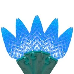 Northlight 70ct. LED Faceted C6 Christmas String Lights Blue 15 Northlight 70ct. LED Faceted C6 Christmas String Lights Blue -Christmas Designers Store D254077S 11