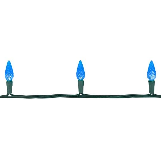 Northlight 70ct. LED Faceted C6 Christmas String Lights Blue 11 Northlight 70ct. LED Faceted C6 Christmas String Lights Blue - Image 9