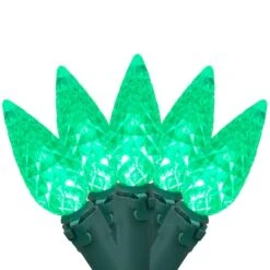Northlight 70ct. LED Faceted C6 Christmas String Lights Green 24 Northlight 70ct. LED Faceted C6 Christmas String Lights Green -Christmas Designers Store D254079S 11