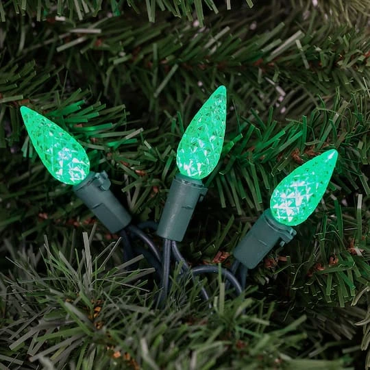 Northlight 70ct. LED Faceted C6 Christmas String Lights Green 12 Northlight 70ct. LED Faceted C6 Christmas String Lights Green - Image 10