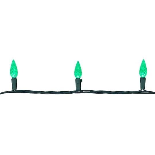 Northlight 70ct. LED Faceted C6 Christmas String Lights Green 15 Northlight 70ct. LED Faceted C6 Christmas String Lights Green - Image 13