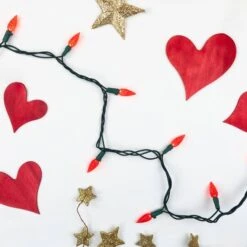 Northlight 70ct. LED Faceted C6 Christmas String Lights Red -Christmas Designers Store D254083S 14