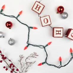 Northlight 70ct. LED Faceted C6 Christmas String Lights Red -Christmas Designers Store D254083S 3