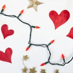 Northlight 70ct. LED Faceted C6 Christmas String Lights Red -Christmas Designers Store D254083S 4