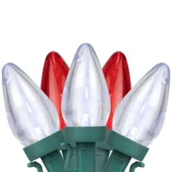 Northlight 25ct. LED C7 Christmas String Lights Red/White -Christmas Designers Store D254092S 1 1