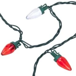 Northlight 25ct. LED C7 Christmas String Lights Red/White -Christmas Designers Store D254092S 16