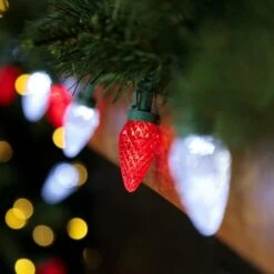 Northlight 100ct. Faceted LED C9 Christmas String Lights Red/Pure White 17 Northlight 100ct. Faceted LED C9 Christmas String Lights Red/Pure White -Christmas Designers Store D254097S 12