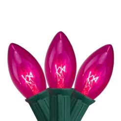 Northlight 25ct. C9 Christmas String Lights With Green Wire Pink -Christmas Designers Store D254099S 11