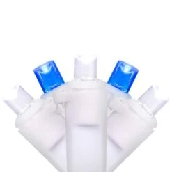 Northlight 50ct. LED Wide Angle Christmas String Lights With White Wire Blue/White -Christmas Designers Store D254109S 1 1