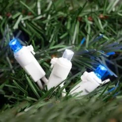 Northlight 50ct. LED Wide Angle Christmas String Lights With White Wire Blue/White -Christmas Designers Store D254109S 2