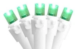 Northlight 50ct. LED Wide Angle Christmas String Lights With White Wire Green -Christmas Designers Store D254113S 1 1