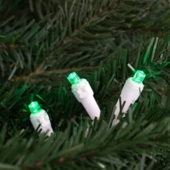 Northlight 50ct. LED Wide Angle Christmas String Lights With White Wire Green -Christmas Designers Store D254113S 12