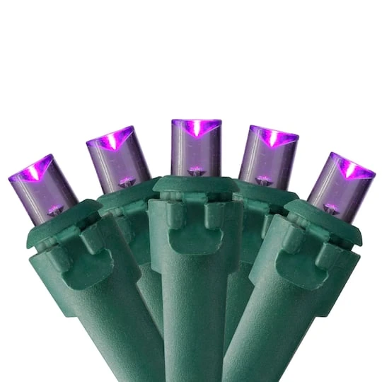 Northlight 50ct. LED Wide Angle Christmas String Lights With Green Wire Purple 3 Northlight 50ct. LED Wide Angle Christmas String Lights With Green Wire Purple