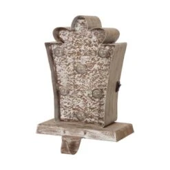 Glitzhome® 7.5" Pre-Lit Marquee Wooden Metal LED Gift Box Stocking Holder, 2ct. -Christmas Designers Store D254143S 5