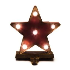 Glitzhome® 7.5" Marquee LED Star Stocking Holder, 2ct. 13 Glitzhome® 7.5" Marquee LED Star Stocking Holder, 2ct. -Christmas Designers Store D254144S 3