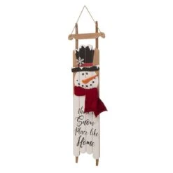 Glitzhome® 3.5ft. Wooden Christmas Snowman Porch Sign 14 Glitzhome® 3.5ft. Wooden Christmas Snowman Porch Sign -Christmas Designers Store D254147S 3