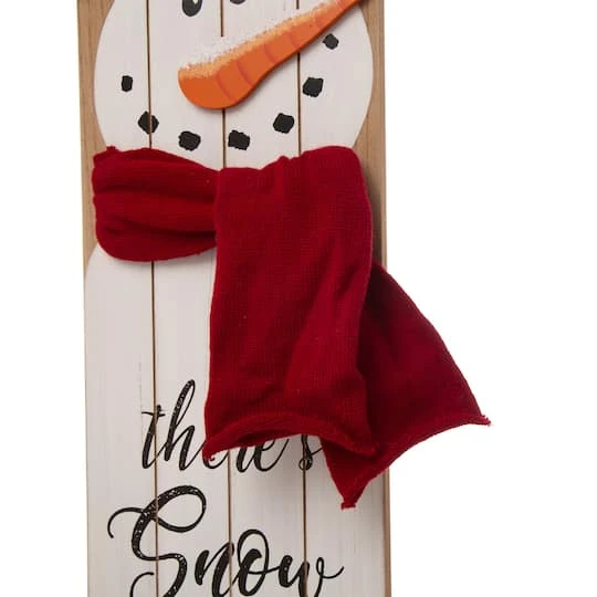 Glitzhome® 3.5ft. Wooden Christmas Snowman Porch Sign 8 Glitzhome® 3.5ft. Wooden Christmas Snowman Porch Sign - Image 6