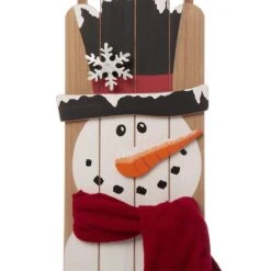 Glitzhome® 3.5ft. Wooden Christmas Snowman Porch Sign 17 Glitzhome® 3.5ft. Wooden Christmas Snowman Porch Sign -Christmas Designers Store D254147S 6