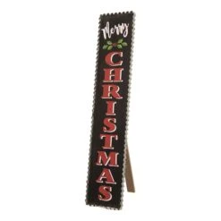Glitzhome® 3ft. Black Wooden Christmas Porch Sign -Christmas Designers Store D254153S 1 1