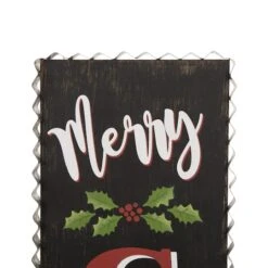 Glitzhome® 3ft. Black Wooden Christmas Porch Sign -Christmas Designers Store D254153S 3