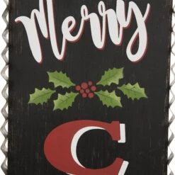 Glitzhome® 3ft. Black Wooden Christmas Porch Sign -Christmas Designers Store D254153S 4