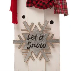 Glitzhome® 35" Wooden Snowman Family Porch Sign -Christmas Designers Store D254157S 7