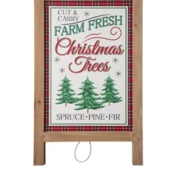 Glitzhome® 24" Wooden Christmas Trees Porch Sign -Christmas Designers Store D254158S 4