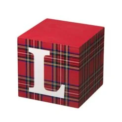 Glitzhome® 3.5ft. Wooden Plaid Believe Porch Décor -Christmas Designers Store D254160S 5