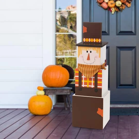Glitzhome® 36" Double-Sided Snowman & Scarecrow Porch Décor 7 Glitzhome® 36" Double-Sided Snowman & Scarecrow Porch Décor - Image 5