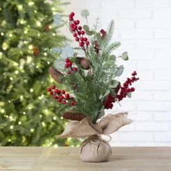 Glitzhome® Christmas Pine, Eucalyptus & Berry Tree 12 Glitzhome® Christmas Pine, Eucalyptus & Berry Tree -Christmas Designers Store D254175S 2