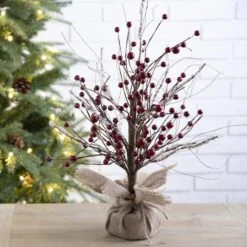 Glitzhome® Christmas Red Berry Table Tree -Christmas Designers Store D254177S 3