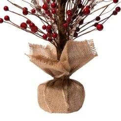 Glitzhome® Christmas Red Berry Table Tree -Christmas Designers Store D254177S 4