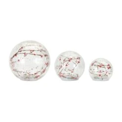 Melrose Glass LED Globe Set, 4.5", 5.75" & 7.5"